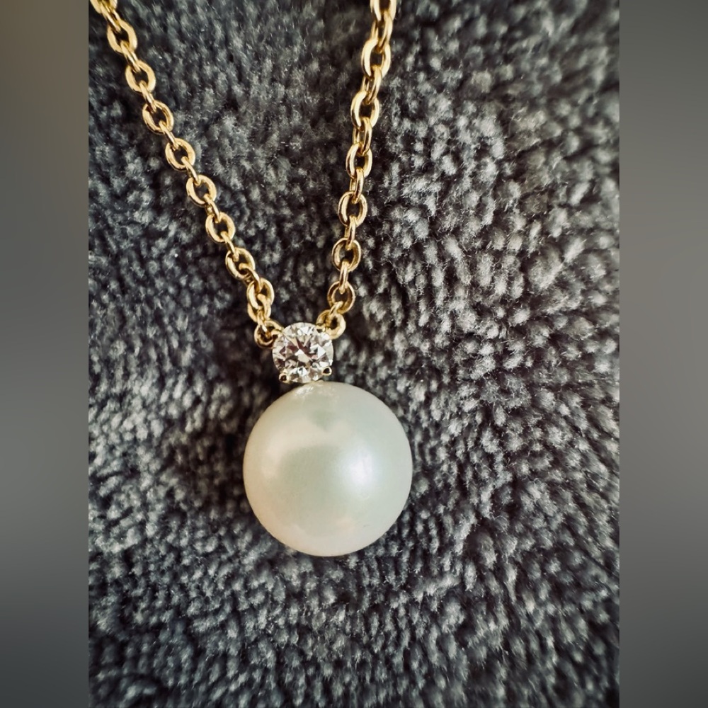 14k Pearl & Diamond Necklace